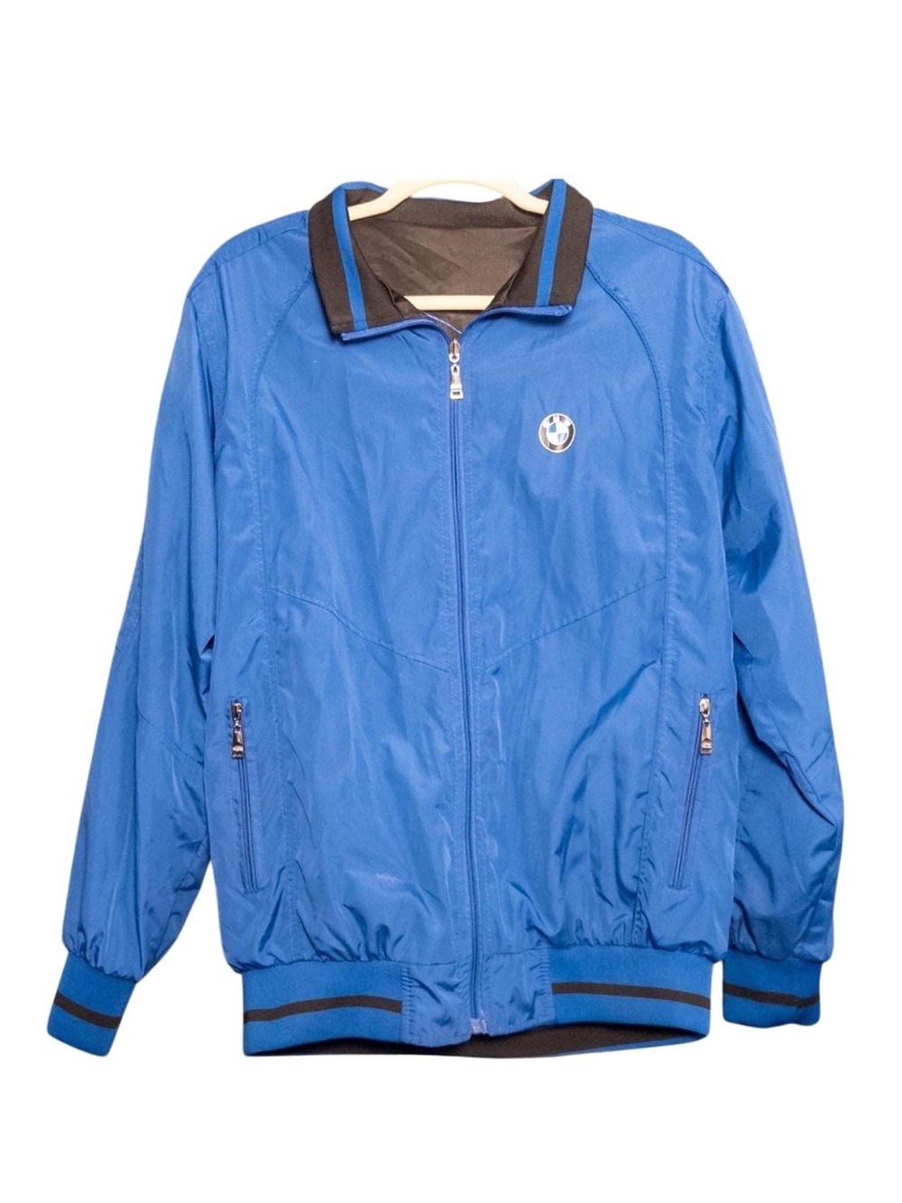 BMW Blue Windbreaker Jacket with Black Trim